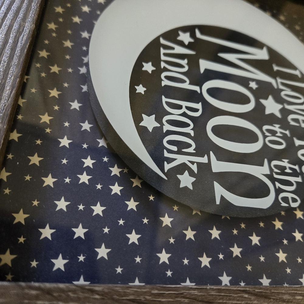 Love you to the Moon Shadowbox Sign - Picture 3 of 3